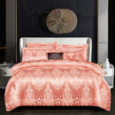 Ljojo Luxury Jacquard Bedding Set - European Style Satin Duvet Cover for Double Bed