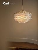 Ljojo French Copper Edge Shell Chandelier Vintage Retro High-end Living Room Bedroom Lamps