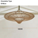 Japanese Wabi-sabi Rattan Pendant Light Chandelier for Home Decor by Ljojo