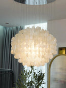 Ljojo Luxury Shell Ceiling Chandelier with Led Lights for Living Room and Staircase