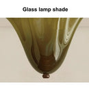 French Glass Hanging Lamp with Polka Dot Lampshade | Retro Ceiling Pendant Light by Ljojo