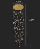 Ljojo LED Ring Pendant Chandelier | Adjustable Hanging Cables | Gold/Black | Home Dining Living Room