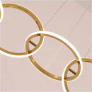 Modern Golden LED Circle Pendant Light Fixture for Dining Room by Ljojo