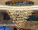 Ljojo Luxury Maple Leaf Crystal Chandelier Elegant Hotel Villa Lobby Art Decor Lighting