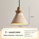 Ljojo Retro Nordic Yellow Travertine Pendant Lamp for Bedroom Bar Dining Room