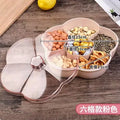 Ljojo Melon Seed Plate Fruit Storage Box with Dividers and Cover