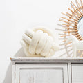 Cream White Art Deco Striped Knot Pillow - Handmade Soft Modern Cozy Decor for Home & Sofa.rm Ljojo