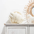 Cream White Art Deco Striped Knot Pillow - Handmade Soft Modern Cozy Decor for Home & Sofa.rm Ljojo