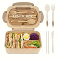 Ljojo 3-Compartment Lunch Box & Tableware Set for School Work Camping Bento Box