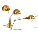Gold Plated Iron Adjustable Wall Sconces for Home Decor by Ljojo