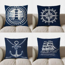 Ljojo Lighthouse & Nautical Waves Pillow Cover for Sofa, Bedroom, Car