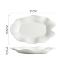 Ljojo Lotus Leaf Fish Plate Ceramic Creative Serving Dish Restaurant Tableware