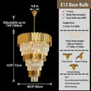 Ljojo Luxury Black Crystal Chandelier for High Ceiling Living Room Staircase Decor