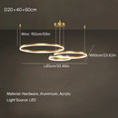 Ljojo Modern Acrylic LED Ring Chandelier for Home & Restaurant Decoration