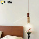 Wabi-Sabi Travertine LED Pendant Light Japanese Vintage E27 Hanging Lighting by Ljojo
