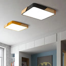 Ljojo Square Nordic LED Ceiling Lamp Wood 36W 60W 90W 144W Indoor Lighting Home Decor
