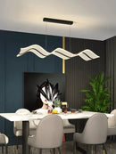 Ljojo LED Wave Pendant Light - Modern Kitchen Living Room Home Decor Hanging Lamp