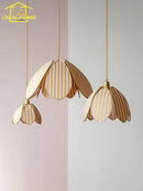 French Medieval Atmosphere Petal Pendant Lights LED E27 Fabric Art Hanging Lamp by Ljojo for Bedroom & Restaurant