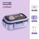 Ljojo 3 Grid Fruit Cartoon Lunch Box for Kids, Multi-function Organizer