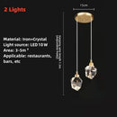 LED Crystal Chandelier - Modern Minimalist Living Room Dining Bedroom Bar Decor Light by Ljojo