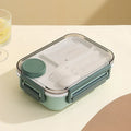 Ljojo 3-Compartment Bento Lunch Box with Fork and Spoon