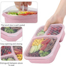 Ljojo 3-Compartment Lunch Box for Kids, Leak-proof Bento Box, Microwave Safe