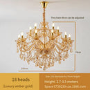 Ljojo Luxury Crystal Chandelier for Living & Dining Room - Elegant Golden Villa Candles Hanging Light