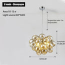 Ljojo Magic Beans Glass Bubble Chandelier: Nordic Fashion Pendant Light for Living Room Dining Office