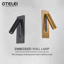 Ljojo LED Wall Lamp with USB Charging for Bedroom and Living Room Lighting