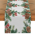 Festive Fir Pine Berry Table Runner by Ljojo for Dining & Party Decor