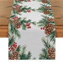 Festive Fir Pine Berry Table Runner by Ljojo for Dining & Party Decor