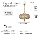 Crystal Living Room Pendant Light French Copper Lamp for Villa Dining Room by Ljojo