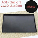 Ljojo Melamine European Rectangle Plate Set Glossy Wood Grain Finish