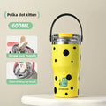 Ljojo 304 Stainless Steel Vacuum Insulated Straw Cup - Large Portable Thermos