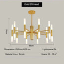 Ljojo Luxury Multi-Head Branch Chandelier Black/Gold LED Art for Home & Restaurant
