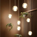 Ljojo Long Chandelier Glass Crystal Staircase Lamp for Living Room Dining Room Decor