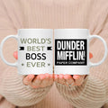 Funny Ceramic White Coffee Mug Set for Boss, Perfect Birthday & Christmas Gifts, by Ljojo.
