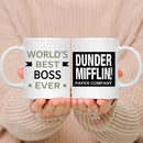Funny Ceramic White Coffee Mug Set for Boss, Perfect Birthday & Christmas Gifts, by Ljojo.