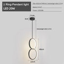 Nordic LED Chandelier Black Aluminum Ceiling Light Remote Control for Living Room Bedroom by Ljojo