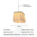 Nordic Simple Fold Fabric E27 Pendant Lights by Ljojo: Elegant Chandeliers for Dining Room & Bedroom
