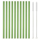Ljojo 12Pcs Glass Straw Set: Reusable Straws 8'' Long with Cleaning Brush
