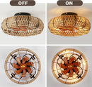 Ceiling Fan Light Remote Control Retro Cage Style for American Living Room by Ljojo