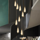 Ljojo LED Staircase Chandeliers: Modern Home Decor Pendant Light for Living Room