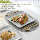 Ljojo Marble Grey Porcelain Dinner Plate Set - 8" Square Tableware Dishes