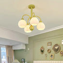 Modern Glass Pumpkin Chandelier for Dining Room Living Room Bedroom Hanging Lamp by Ljojo