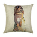 Cute Dog Watercolor Linen Cushion Cover 45*45cm - Ljojo