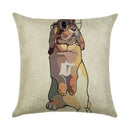 Cute Dog Watercolor Linen Cushion Cover 45*45cm - Ljojo