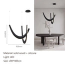 Wabi Sabi Solid Wood Chandelier Pendant Lamp for Living Dining Room by Ljojo