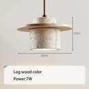 European Vintage Stone Pendant Light LED Walnut Travertine Hanging Lamp by Ljojo
