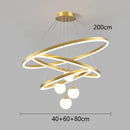 Modern Gold Ring LED Pendant Light Chandeliers for Living Bedroom Dining Room by Ljojo